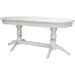 Изображение товара Стол обеденный Мебелик Тарун 3 раздвижной белый/серебро