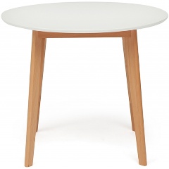 Изображение товара Стол обеденный BOSCO D900 круглый белый с ножками из бука