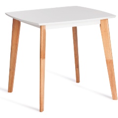 Изображение товара Стол обеденный Tetchair Claire квадратный дерево гевея, белый/натуральное дерево