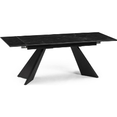 Изображение товара Стол обеденный WOODVILLE Ливи 140х80х78 черный мрамор / черный