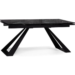 Изображение товара Стол обеденный WOODVILLE стеклянный Маккарти 160(220)х90х75 дарк / черный