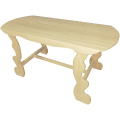 Изображение товара Стол БАННАЯ ЛИНИЯ "Фигурный", липа, 120x63x73см