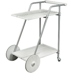 Изображение товара Стол сервировочный Мебелик Оди металлик/белый/дуб дымчатый