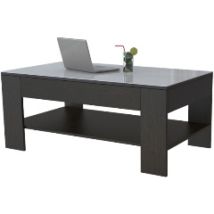 Изображение товара Стол журнальный МЕБЕЛИК BeautyStyle 26 венге/стекло белое