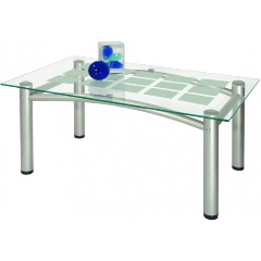 Изображение товара Стол журнальный МЕБЕЛИК Робер 3М металлик/прозрачное