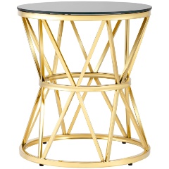 Изображение товара Стол журнальный СТУЛ ГРУП 50*50 ВИВА, стекло черное, сталь