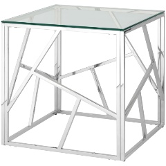 Изображение товара Стол журнальный СТУЛ ГРУП 55*55 АРТ ДЕКО, прозрачное стекло, сталь