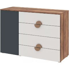 Изображение товара Комод STOLLINE Тризиль 476.05 Дуб Барокко/Зеленый камень