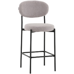 Изображение товара Стул полубарный Бриф DD из букле светло-серого цвета с металлическим каркасом