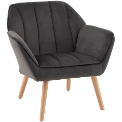 Изображение товара Современное кресло Руди в сером цвете из велюровой ткани