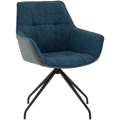 Изображение товара Кресло вращающееся STOOL GROUP Кимберли рогожка/замша синий