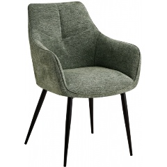 Изображение товара Обеденный стул Lynet из рогожки серо-зеленый современный дизайн комфортная мебель