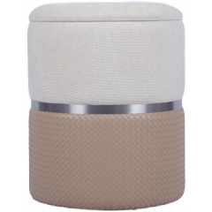 Изображение товара Пуф STOOL GROUP Кэрри с ящиком серебро шенилл бежевый