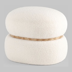 Изображение товара Пуф с ящиком Полли L из искусственного меха и фанеры белый