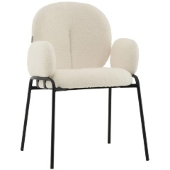 Изображение товара Стул обеденный STOOL GROUP с подлокотниками Моллек букле молочный