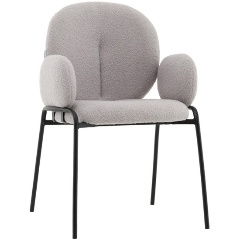 Изображение товара Стул обеденный STOOL GROUP с подлокотниками Моллек букле светло-серый