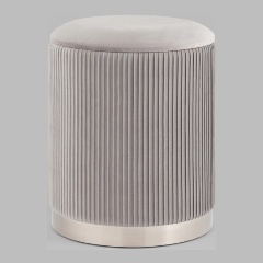 Изображение товара Пуф STOOL GROUP Шарлотта с ящиком, серебро, велюр серебристый