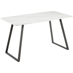 Изображение товара Стол обеденный STOOL GROUP Vermont 140*80 см керамика белая ножки серые