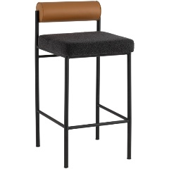 Изображение товара Стул барный STOOL GROUP Балла, темно-серый, коричневая экокожа