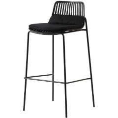 Изображение товара Стул барный STOOL GROUP Louran с подушкой, чёрный