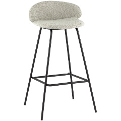 Изображение товара Стул барный Nita из мягкого букле мятного цвета с металлическими ножками
