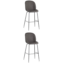 Изображение товара Стул барный STOOL GROUP Турин со спинкой, серая экокожа, черные ножки (2 шт/уп)