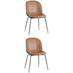 Изображение товара Обеденный стул STOOL GROUP Beetle PU бежевый (2 шт) для кухни и столовой