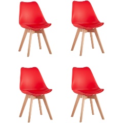 Изображение товара Комплект стульев обеденных STOOL GROUP FRANKFURT красный 4 шт.