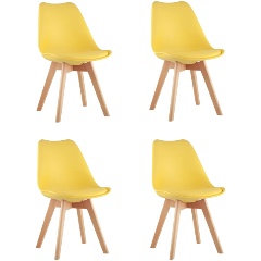 Изображение товара Обеденный стул STOOL GROUP FRANKFURT, желтый, комплект из 4 шт