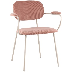 Изображение товара Обеденный стул Кэрол с мягкой обивкой пыльно-розового цвета и серыми ножками