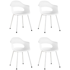 Изображение товара Обеденный стул STOOL GROUP Lady из пластика и металла белый комплект 4 шт
