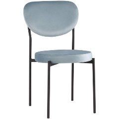 Изображение товара Обеденный стул Барбара из велюра серо-голубого цвета, стильный и мягкий