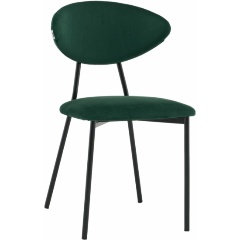 Изображение товара Стул обеденный Квинси с велюровой обивкой зеленого цвета для кухни и столовой