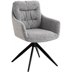 Изображение товара Обеденное кресло Nia серый с вращающимся механизмом и тканевой обивкой