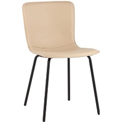 Изображение товара Обеденный стул Pluto из металла и искусственной кожи бежевый