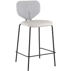 Изображение товара Стул полубарный STOOL GROUP Masey, серый, с серой экокожей