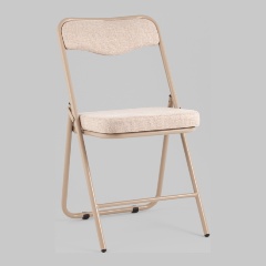 Изображение товара Складной стул Джонни с тканью рогожка бежевый компактный и прочный