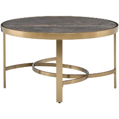 Изображение товара Столик журнальный STOOL GROUP Адриана 80*80, серая керамика, сталь шампань