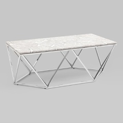 Изображение товара Журнальный столик Авалон 122*66 из искусственного мрамора и нержавеющей стали