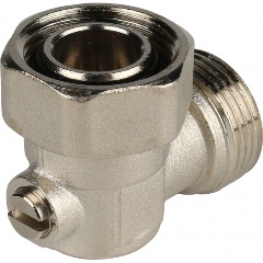 Изображение товара Узел нижнего подключения STOUT для радиатора 3/4 угловой латунь никелированный