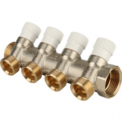 Изображение товара Коллектор STOUT распределительный 1", 4 отвода 3/4"ЕК