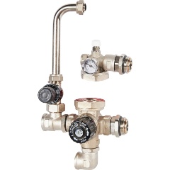 Изображение товара Насосно-смесительный узел STOUT с термостатическим клапаном, байпасом, без насоса