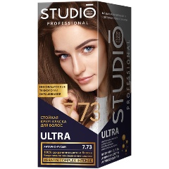 Изображение товара Стойкая крем-краска для седых волос STUDIO PROFESSIONAL ULTRA тон 7.73 Янтарно-русый