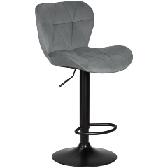 Изображение товара Стул барный DOBRIN BARNY BLACK (серый велюр (MJ9-75))