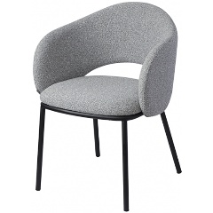 Изображение товара Стул Bergenson Bjorn Coastal из буклированной ткани дымчато-серого цвета