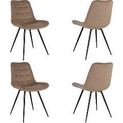 Изображение товара Стул для дома Бюрократ CH-K2_4 комплект 4шт св.коричневый Holland 65 металл черный на ножках