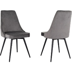 Изображение товара Стул для дома Бюрократ CH-K4_SP_2 с повор.мех. комплект 2шт т.серый Holland 18 металл черный на ножк