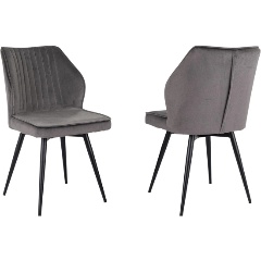 Изображение товара Стул для дома комплект 2шт Бюрократ CH-K5_SP_2 с поворотным механизмом серый и черный