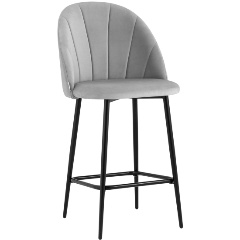 Изображение товара Стул полубарный STOOL GROUP Логан NEW велюр светло-серый