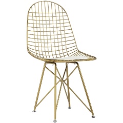 Изображение товара Обеденный стул Eiffel с белой подушкой и золотым каркасом